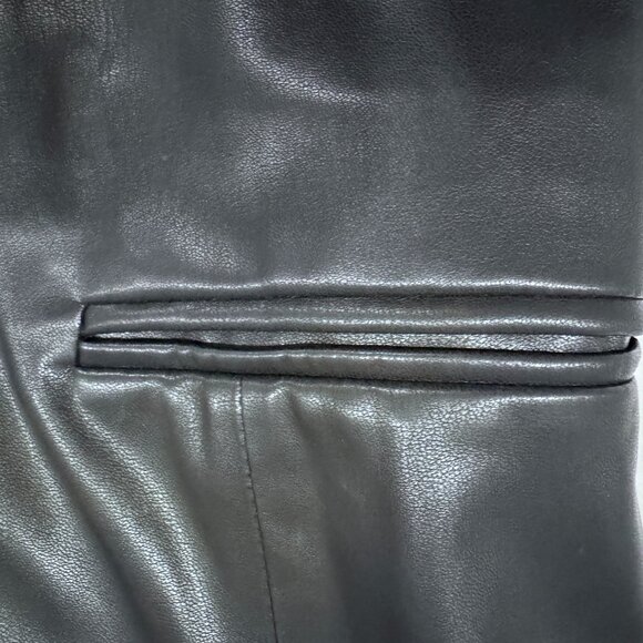 Open Edit Faux Leather Blazer - Black - XXS - Picture 4 of 6